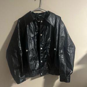Oversized Vintage Leather Jacket Faux